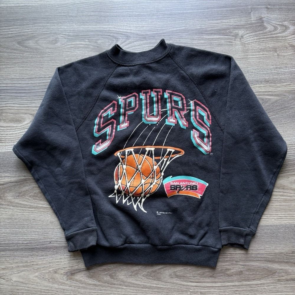 VTG San Antonio Spurs NBA Crewneck Sweatshirt Youth 10-12 L Boys Kids 90s USA
